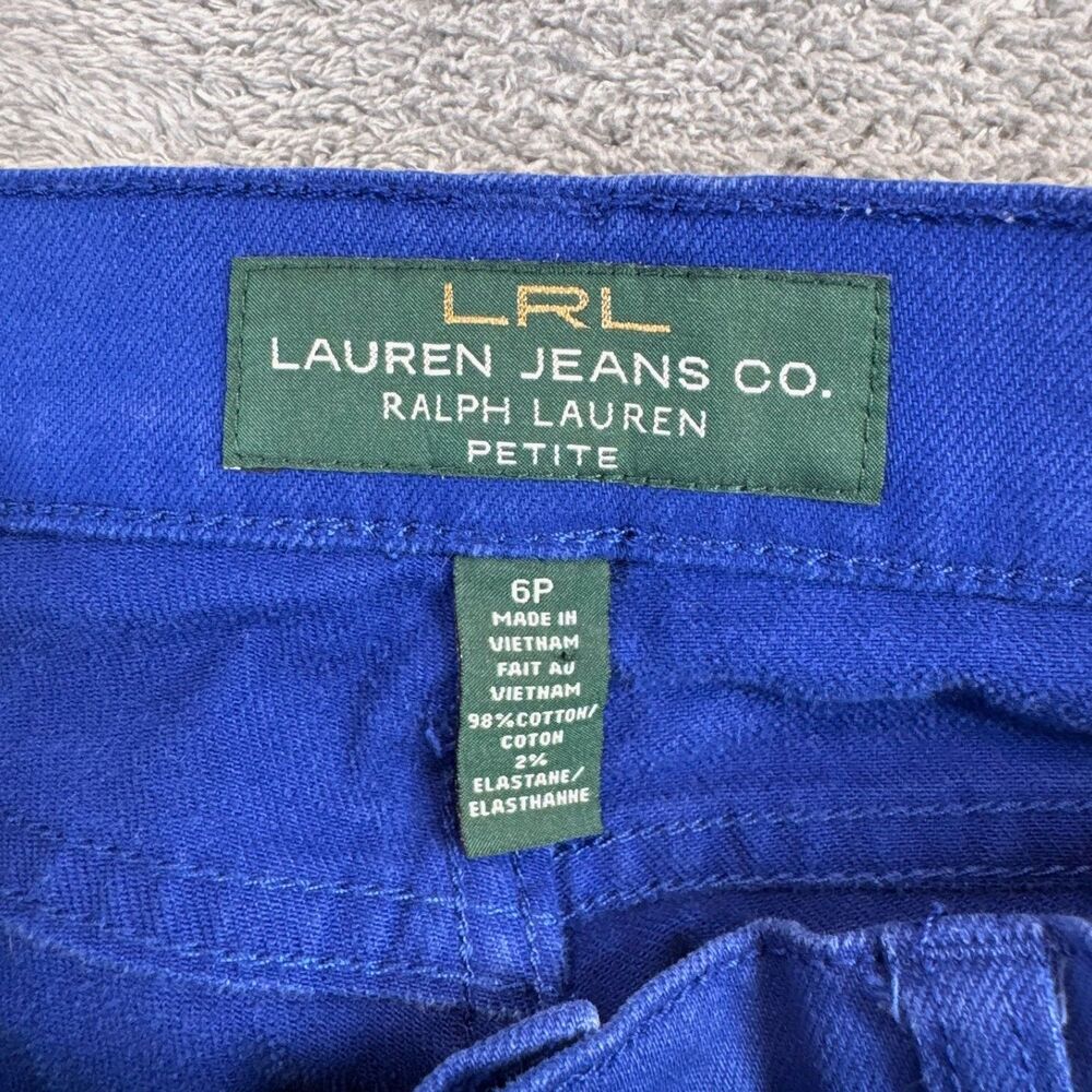 Lauren Ralph Lauren Jeans Womens 6P Blue Zipper Pocket Stretch Denim Ankle Pants - Picture 3 of 14
